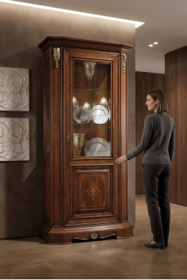 Vitrinen Glas Schrank Echtholz Vitrine Wohnzimmer Möbel Anrichte Massive Holz