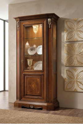 Vitrinen Glas Schrank Echtholz Vitrine Wohnzimmer Möbel Anrichte Massive Holz