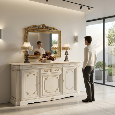 Design Kommode Möbel Sideboard Klassisch Wohnzimmer Holz Schrank Luxus Italien