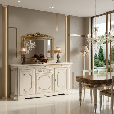 Design Kommode Möbel Sideboard Klassisch Wohnzimmer Holz Schrank Luxus Italien