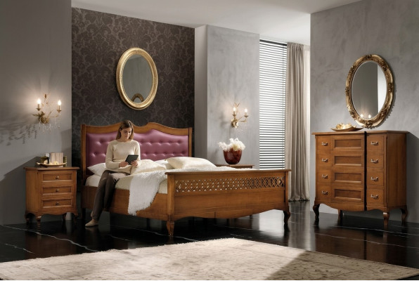 Schlafzimmer Bett Nachttisch Doppelbett Polster Betten Set Gruppe Garnitur 3tlg.