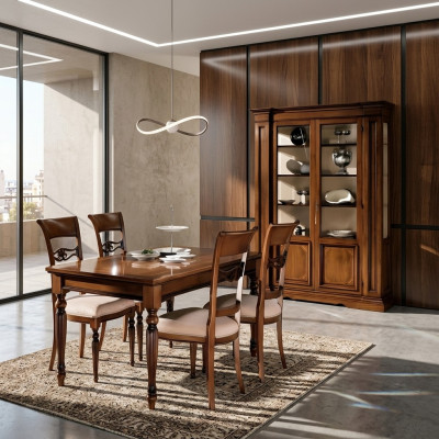 Vitrine Holz Luxus Schränke Klassische Anrichte Design Möbel Italienische Braun