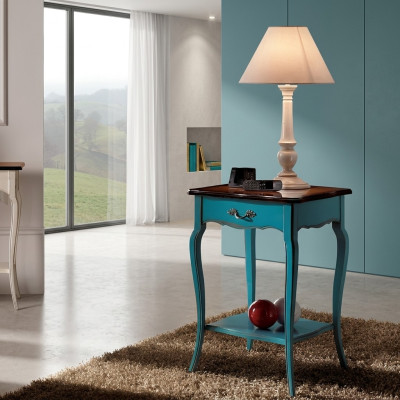 Konsolen Nachttisch Schlafzimmer Beistelltisch Modern Design Möbel Holz Azurblau