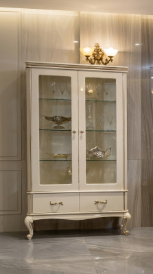 Klassische Vitrinen Anrichte Vitrine Glas Schränke Italien Möbel Holz
