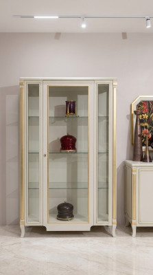 Schränke Holz Vitrinen Glas Echtholz Vitrine Wohnzimmer Möbel Anrichte