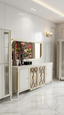 Sideboard Luxus Holz Anrichte Schränke Wohnzimmer Glasschrank Neu