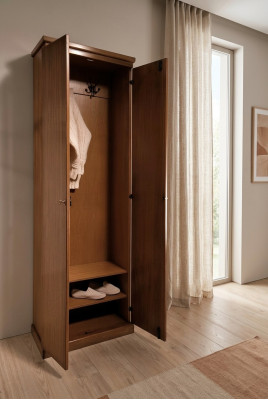 Garderobe Kleiderschrank Schrank Naturholz Massivholz Schränke Flur Massiv Holz