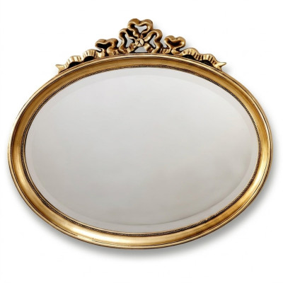 Spiegel Klassischer Holz Ovaler Wandspiegel Spiegel Design Gold Wohnzimmer Neu