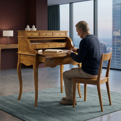 Schreibtisch Büro Tisch Edle Holz Tische Barock Rokoko Antik Stil Möbel Neu
