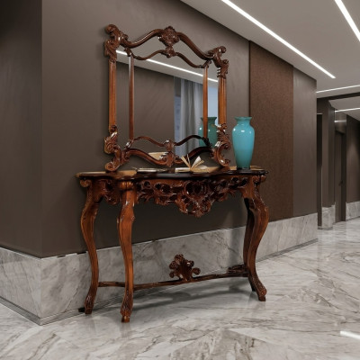 Designer Konsolentisch Holz Tisch Konsole Luxus Konsolen Tische Italien Möbel