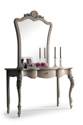 Konsole + Spiegel Designer Konsolentisch Holz Tisch Konsole Luxus Set 2 tlg.