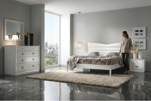 Garnitur Set 4tlg.Schlafzimmer Bett Nachttisch Kommode Gruppe Doppelbetten Luxus