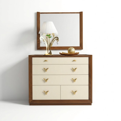 Kommode Spiegel Garnirur Konsole Kommoden Holz Schränke Konsole Italy Set 2tlg.
