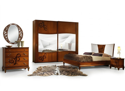 Luxus Set 3tlg. Schlafzimmer Bett Nachttisch Betten Doppel Holz Bettgestell Neu