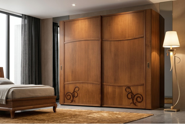 Kleiderschrank Schiebetüren Schlafzimmer Schrank Wand Schränke Holz Schwebetüren