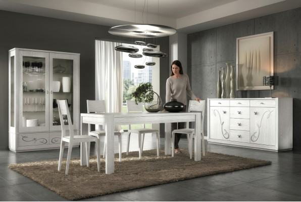 Esszimmer Esstisch Stuhl Kommode Vitrine Ess Gruppe Tisch Tische Holz Set 7tlg.