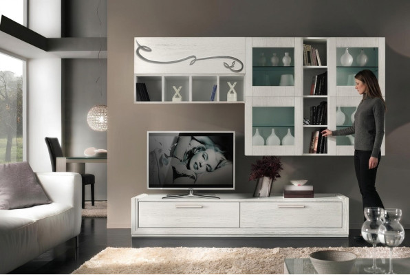 rtv Wohnwand TV Wand Anbauwand Wohnzimmer Möbel Wohnwände Schrank Regal Luxus