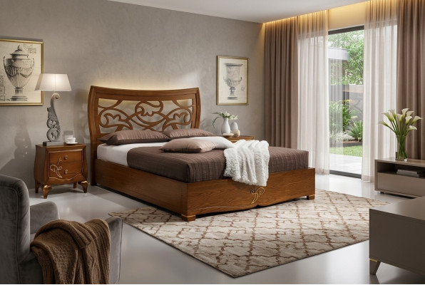 Schlafzimmer Bett Nachttisch Betten Garnitur Holz Bettrahmen Luxus Neu Set 3tlg.