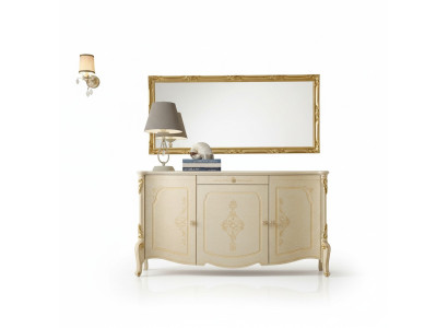 Sideboard Spiegel Anrichte Sideboard Holz Design Möbel Stil Kommode Set 2tlg.