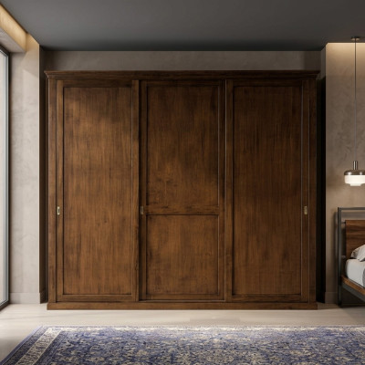 Kleiderschrank Schrank Echtholz Massive Schlafzimmer Möbel Italien Holzschrank