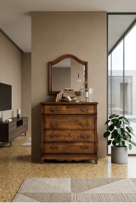 Kommode Sideboard Schrank Holz Kommoden Italienische Möbel Massiv Spiegel 2tlg