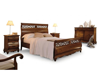 Doppelbett 2 Nachttische Massivholz Schlafzimmermöbel Massivholz Set Neu