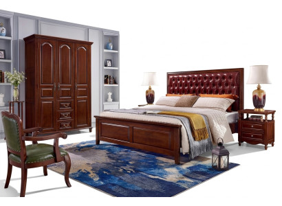 Bett 2x Nachttische Kleiderschrank Schlafzimmer Möbel Design 4tlg.