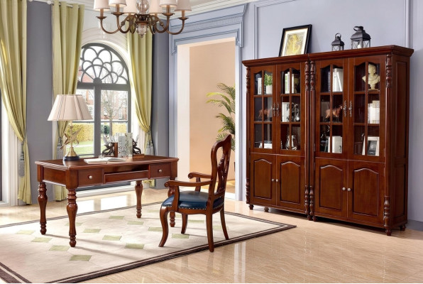 Büro Set Schreibtisch Arbeitszimmer 4tlg. Stuhl 2x Bücherregal Büro Einrichtung