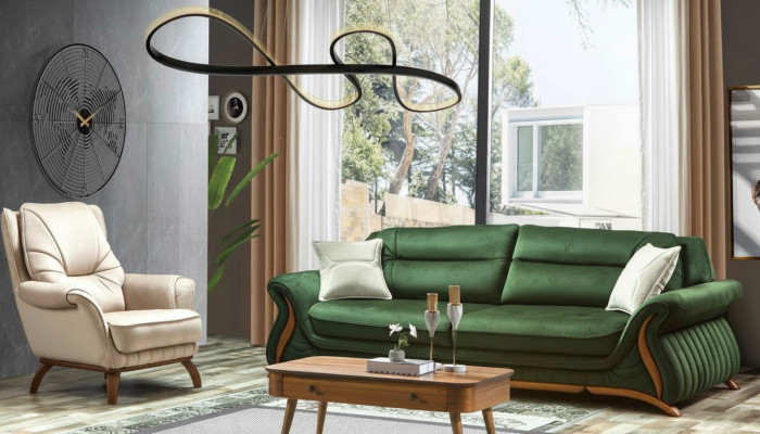 Luxus Klassische Textil Couchen Design Sofa 3+1 Sitz Sessel Couch Polster Sofas