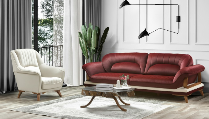 Sofa 3 Sitzer Design Sessel Polster Sitz Klassisch Design Dreisitzer