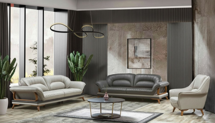 Luxus Garnitur Set Sofagarnitur 3+3+1 Sitzer Sofas Sessel Stoff 3tlg.