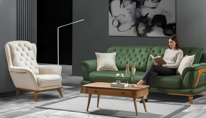 Sofa 3 Sitzer Klassisches Polster Sofas Dreisitzer Textil Wohnzimmer
