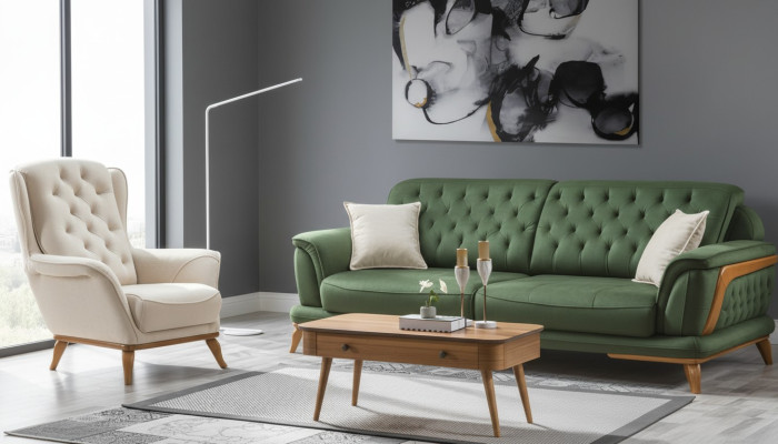 Sofa 3 Sitzer Klassisches Polster Sofas Dreisitzer Textil Wohnzimmer