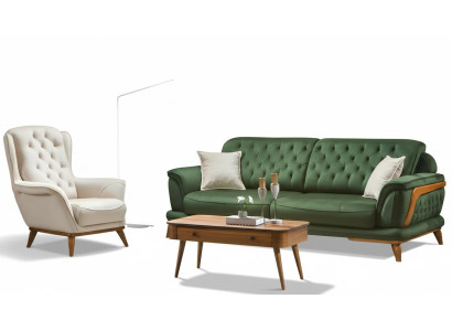Sofa 3 Sitzer Klassisches Polster Sofas Dreisitzer Textil Wohnzimmer