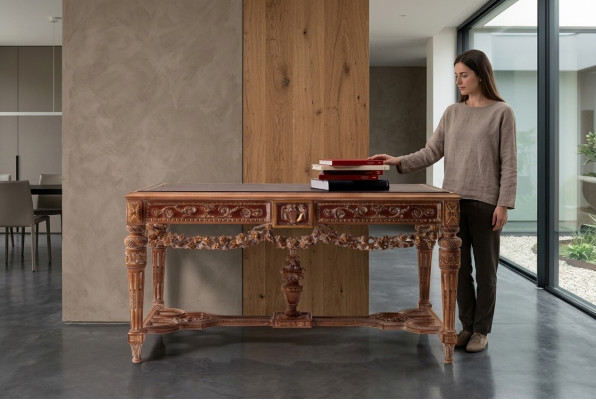 Schreibtisch Möbel Tisch Büro Echtholz Einrichtung Holz Tische Schreibtische Neu