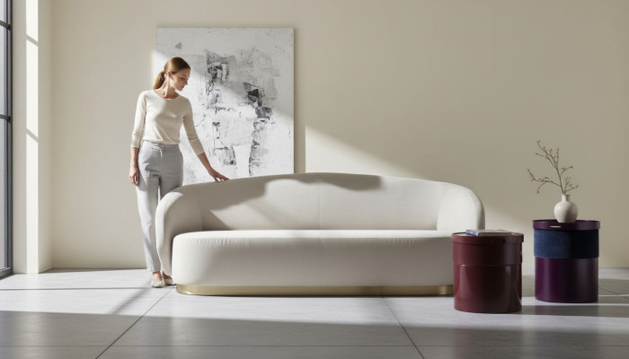 Sofa Dreisitzer Design Luxus Möbel Holz weiß Design Möbel aus Italien Klassiker