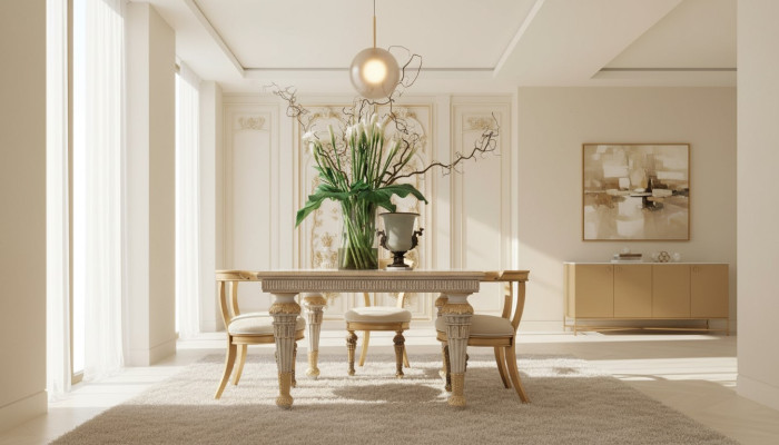 Möbel Einrichtung Gruppe Tisch + 4 Stuhl Set 5tlg. Esstisch Garnitur Esszimmer