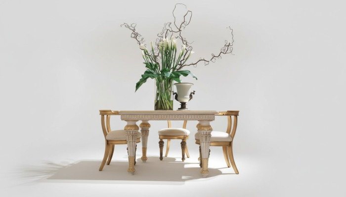 Möbel Einrichtung Gruppe Tisch + 4 Stuhl Set 5tlg. Esstisch Garnitur Esszimmer