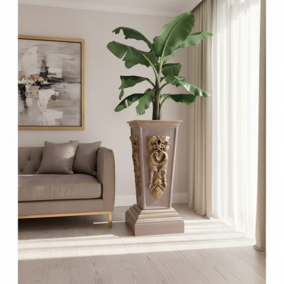 Vasen Blumen Ständer Vase Ständer Massiv Holz Barock Rokoko Italienisches Design
