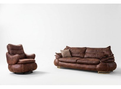 Luxus US Western Sofagarnitur Couch Loft Möbel 3+1 Sitzer Sofa Sessel 2-tlg. Neu