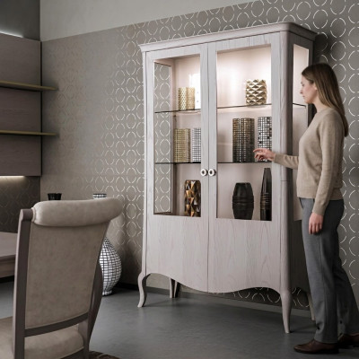 Glasschrank Wohnzimmer Sideboard Vitrine Esszimmer Sideboard Holzschränke Möbel