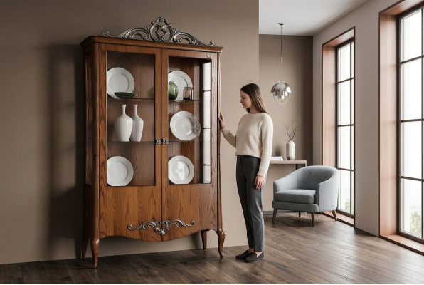 Wohnzimmer Anrichte Glas Schrank Vitrine Esszimmer Anrichte Holz Schränke Möbel