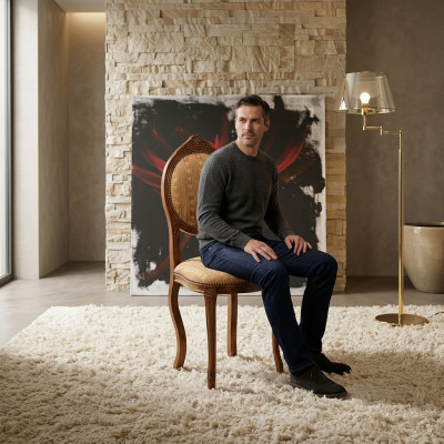 Esszimmer Holz Möbel Stühle Luxus Design Polster Stuhl Lehn Sitz Büro Möbel Neu