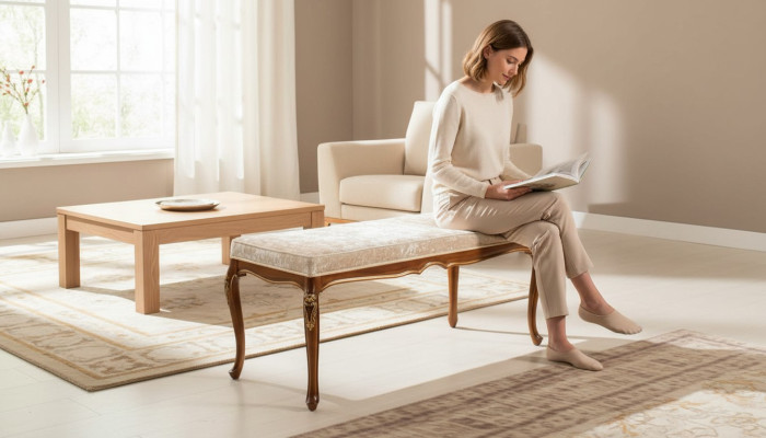 Ottomane Hocker gepolstert Bank Fußhocker Sitz Pouffe Wohnzimmer Designer Neu