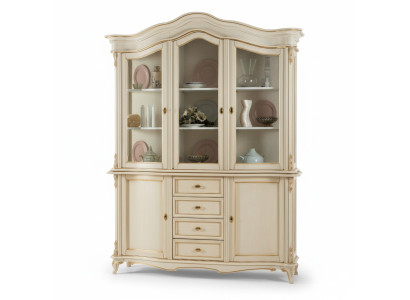 Vitrinen Schrank Echtholz Anrichte Vitrine Massiv Esszimmer Möbel Massive Holz