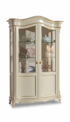 Vitrine Italienische Luxus Möbel Vitrinen Kommodenschrank Glas Design Schrank