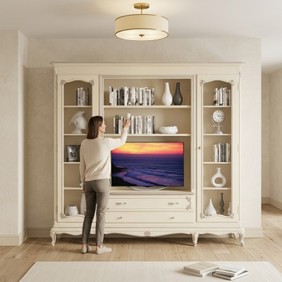 Wohnzimmer Wandregal tv Schrank Schränke Regal Holz Wohnzimmer Möbel Regale Neu