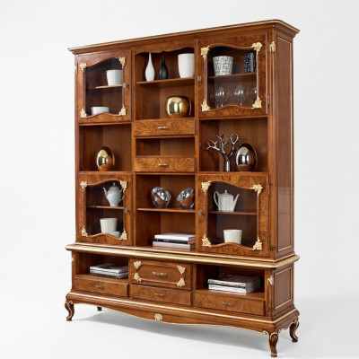 Bücher Regal braun Vitrinen Schrank Bücherschrank Vitrine Bücherregal Regale Neu