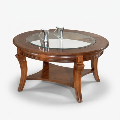 Couchtisch Holztisch Design Tische Italienische Möbel Glastisch Rund Tisch Braun