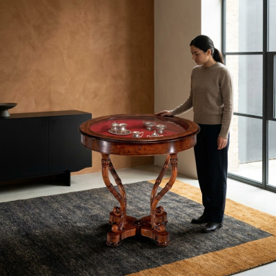 Couchtisch Holztisch Design Tische Italienischer Rundtisch Holz Beistelltisch